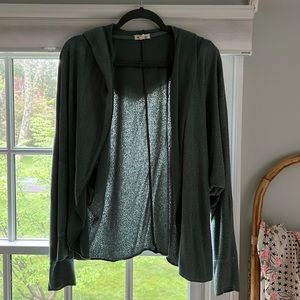 Green hooded silence + noise cardigan